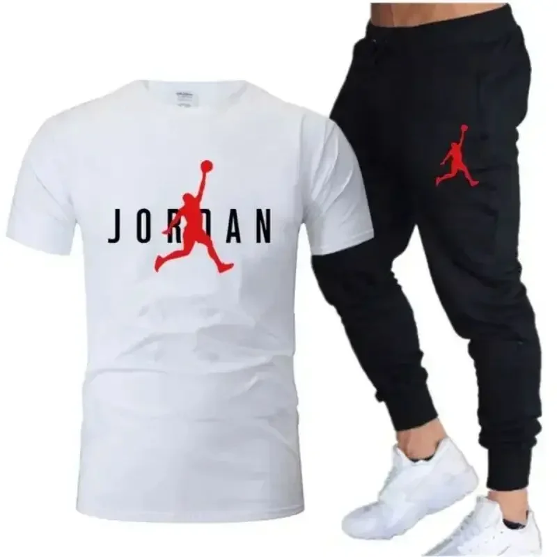 New Summer Popular Men's Set, Men's Sports Set, Printed Leisure Fashion Short Sleeve Set, Men's Jogging Set