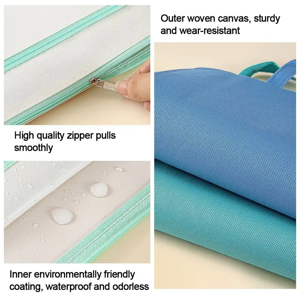 

Data Contract Bill Storage Oxford Cloth File Bag Zipper Large Capacity File Folder Document Organiser School Office