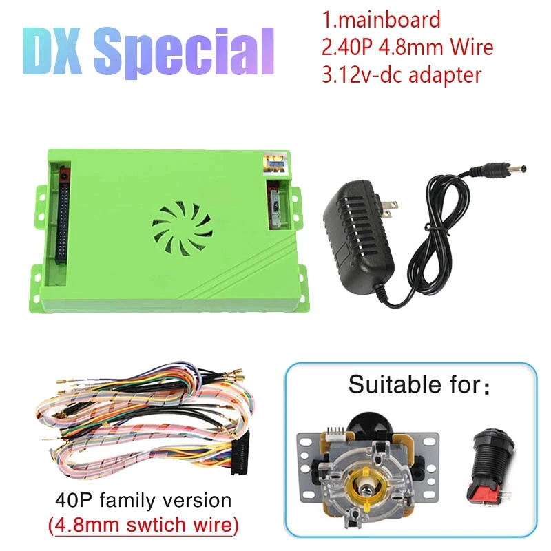 

Для материнской платы Box DX + кабель 4,8 мм, 5000 в 1, игровая аркадная консоль Jamma для монет, вилка стандарта США