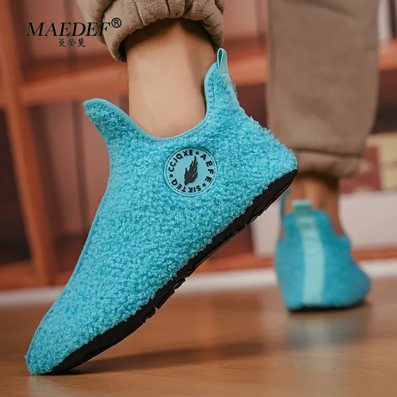 

YRZL Men Winter Slippers High Quality Lightweight Disign Shoes Fashion Women Plush Slipper Warm Slip on Casual Shoe for Couples