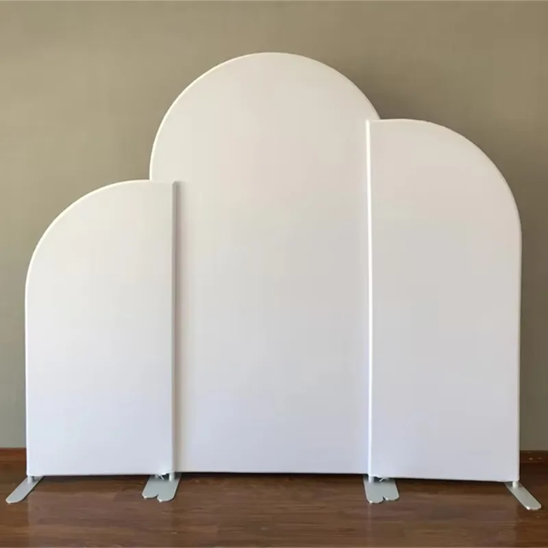 

Custom White Backdrop For Events Birthday Wedding Parties Custom Fabric Arch Cover Decorative Backdrop Stand Printed Photos