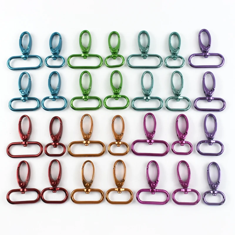 

20/25/32/38mm Colored Metal Carabiner Buckle Accessories for Handbags Webbing Strap Swivel Trigger Clip Lobster Clasp Snap Hook