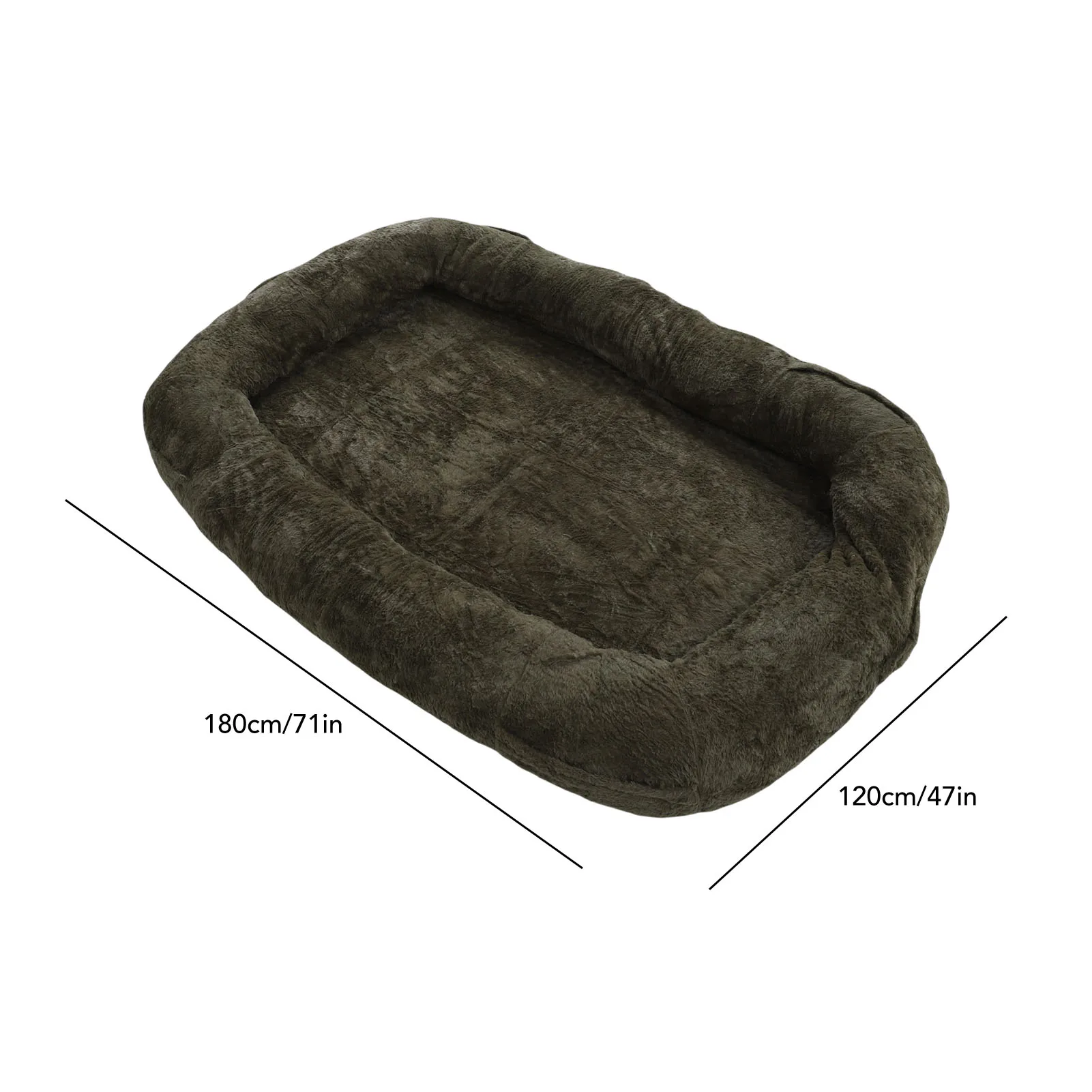 Human Dog Bed Adults Dog Bed Human Dog Bed 71x47x12in Washable Extra Large Comfortable Pet Bed with Soft Blanket for Sleeping