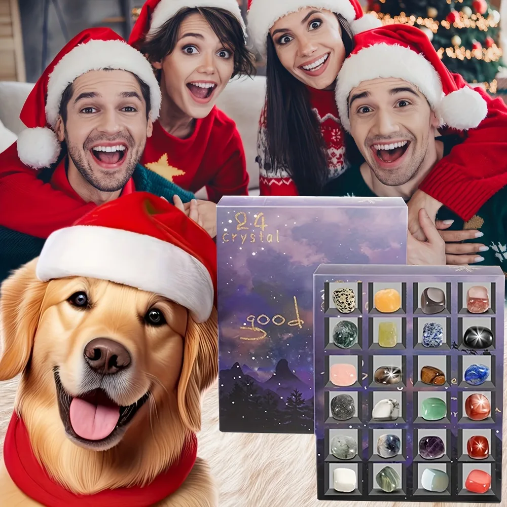 

Christmas Crystal Gemstones Advent Calendar Decorations 24 Days To Christmas 2025 Countdown Calendar Collection Advent Gift