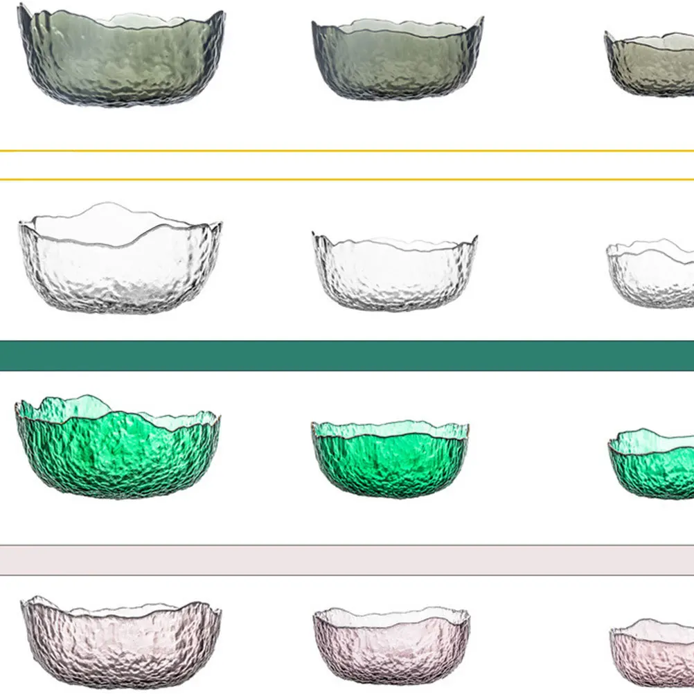 

800Ml Kitchen Dessert Bowl Glass Material Medium Size Random Color Beautiful Workmanship Adds Art Atmosphere to Home Fruit