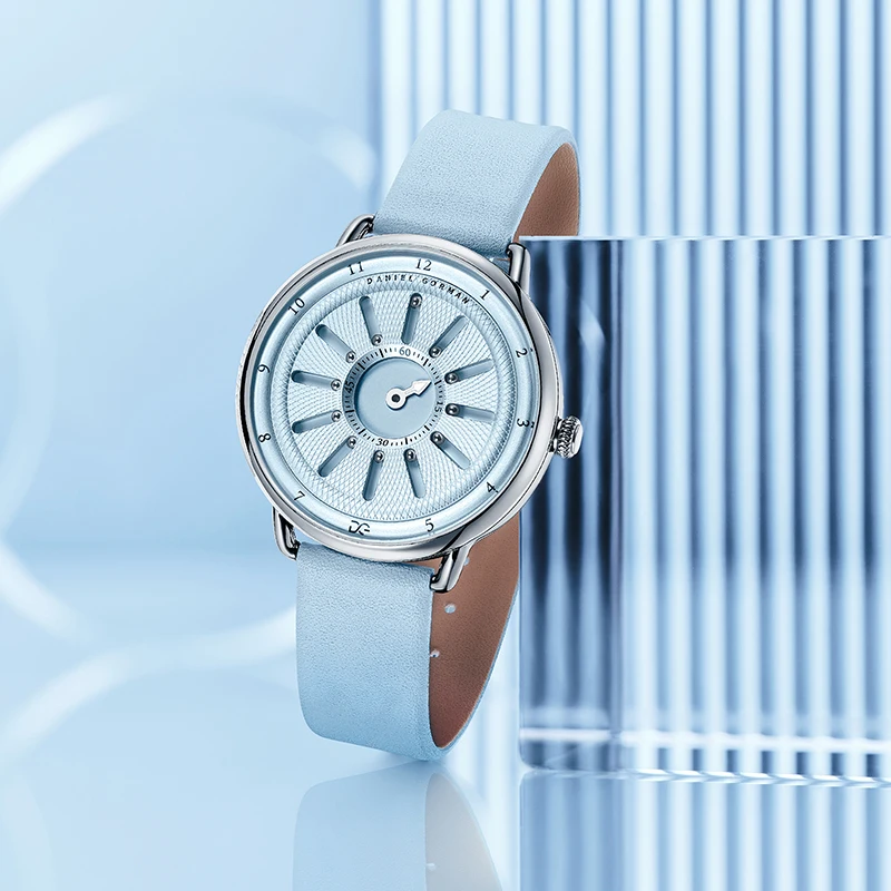 Magnetic 38mm Quartz Watch Silver Dial Japanese Movement Leather Strap Artisanal Gunmetal Grey 2026 New Watch Magnet Watch