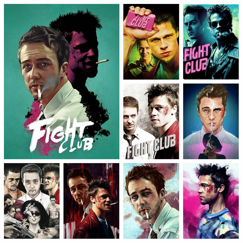 Classic Movie Fight Club Norton Diamond Painting Poster Fantasy Dark Art Embroidery Cross Stitch Kit Handmade Gift Wall Decor