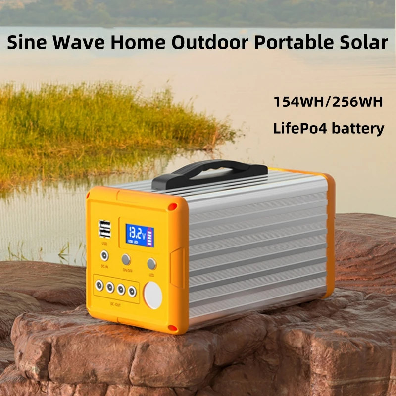 128WH 256WH Portable Solar Power Station Sine Wave Home Outdoor Solar DC*4 USB*2 Mobile High Power Supply Solar Generator