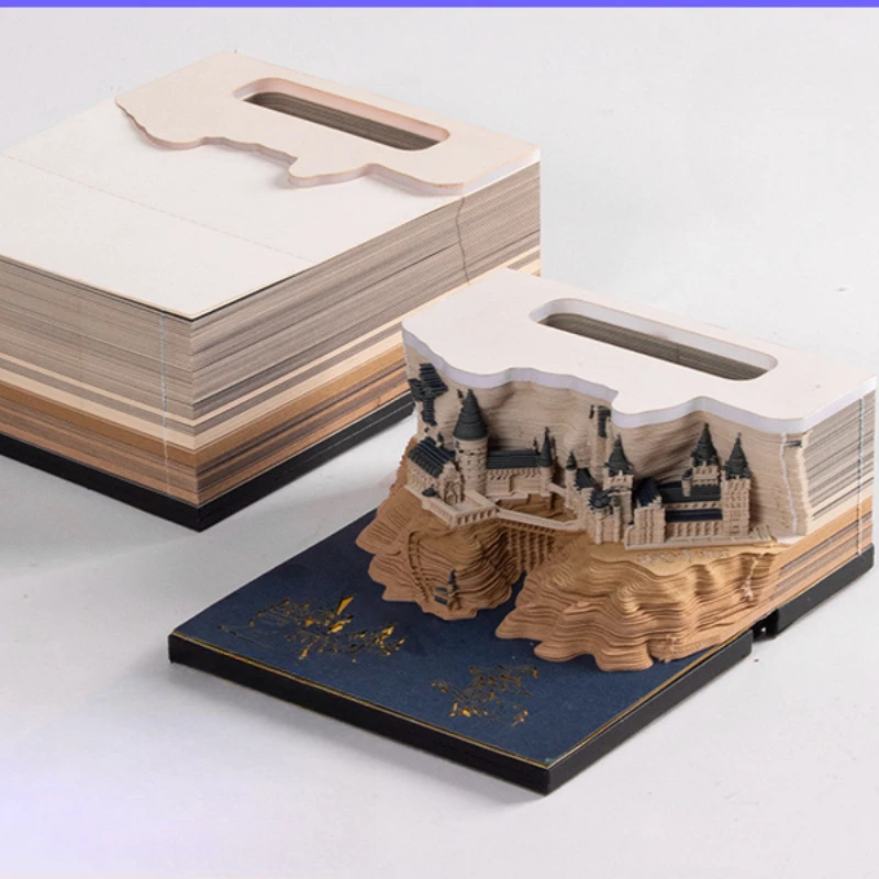 Magic Castle 3D Notepad 2025 ปฏิทิน MeMO Pad บล็อกหมายเหตุ Hary Design หมายเหตุกระดาษเครื่องเขียนอุปกรณ์เสริมของขวัญแปลกใหม่ Light