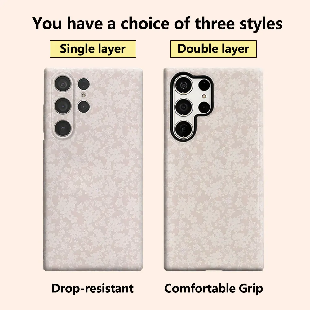 Blossom Ditsy Luxury Fashion Full Lens Protective Case for Samsung Galaxy S26 S25 S24 A56 A36 Plus Ultra