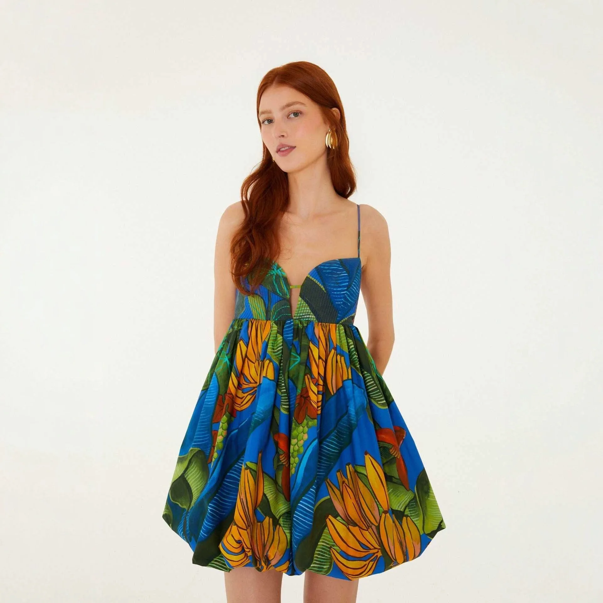 Sexy Casual Printed Halter Dress Loose Fit Strapless Short Skirt High Waist No Brand Summer 2026 Sleeveless Floral Pattern