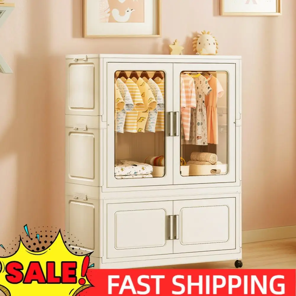 

Mobile Wardrobe Foldable Closet Large Capacity Clothes Organizer Multi-Function Clothing Storage Shelf for Bedroom Living Room