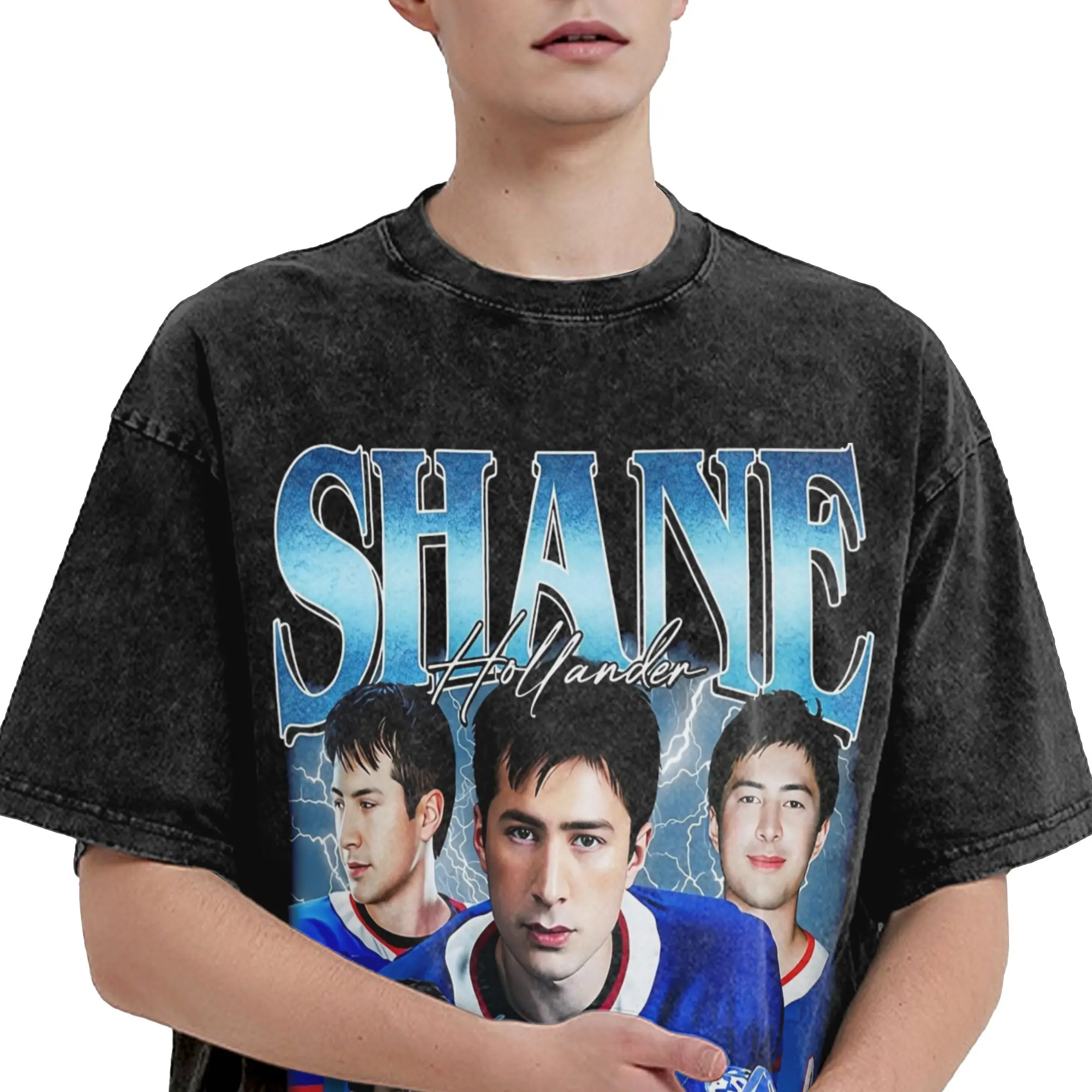 Heated Rivalry Shane Hollander T Shirts Washed Cotton T-Shirts Hudson Williams Retro for Men Women Tops Streetwear Graphic Tees