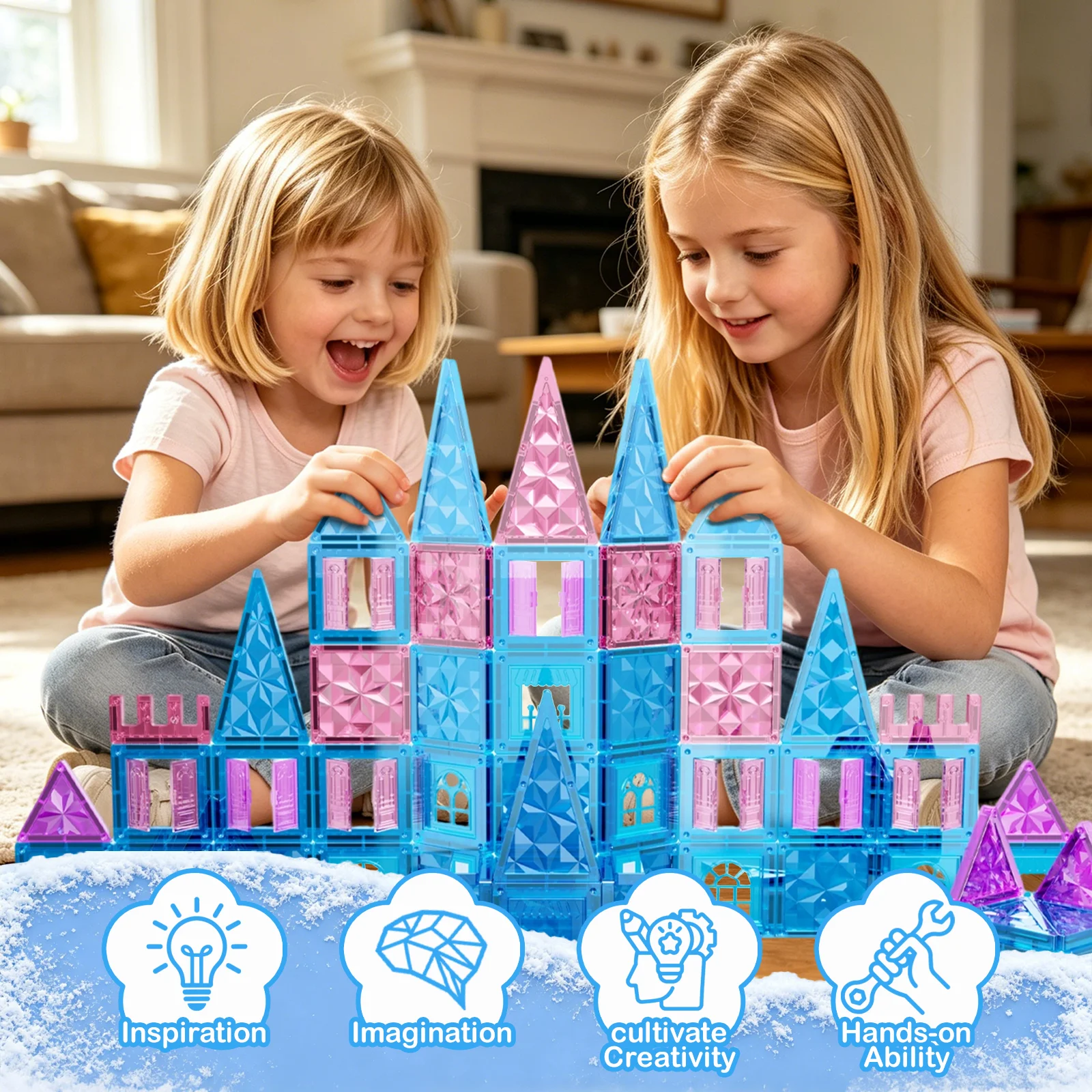 Magnetic Building Blocks Construction Set Game Magnet Tiles Children Montessori Educational Toy For Kids Boy Girl Christmas Gift