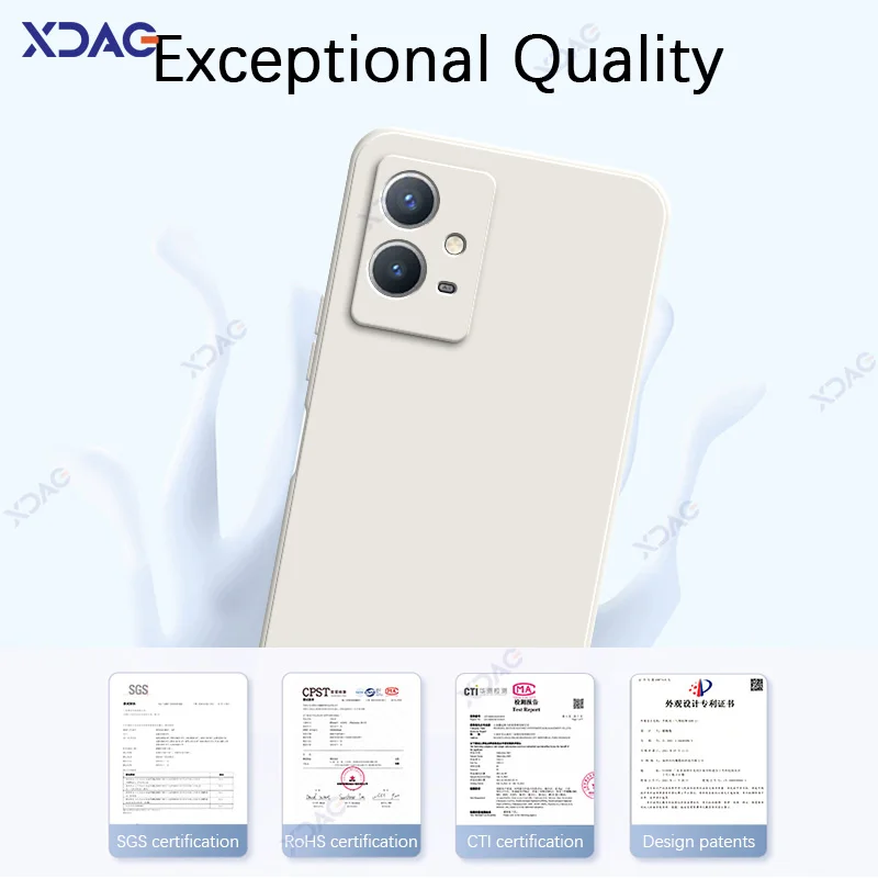 VIVO Y33s Y33t V2109 글로벌 6.58 "글로벌 360 소프트 폰 커버 방수 가방 용 고급 오리지널 스퀘어 액체 실리콘 케이스