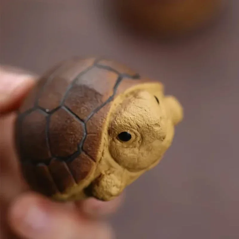 

Purple Sand Mini Turtle Tea Pet Handmade Tea Spirit Tea Figurine Household