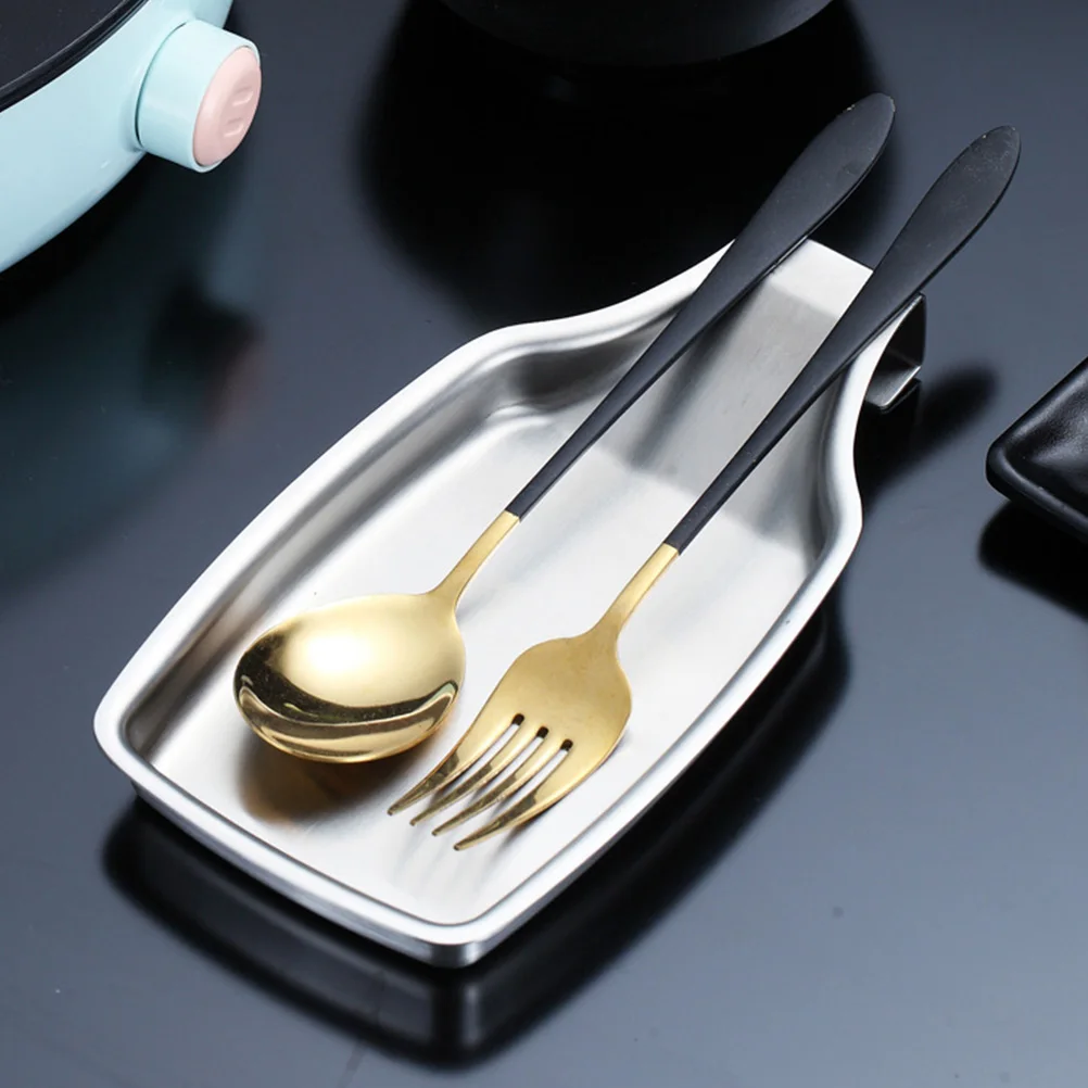 

1pc Stainless Steel Spoon Holder 304 Kitchen Utensils Storage Rack Spoon Rest Stand Organizer For Cutlery Ladle Holders Supplies