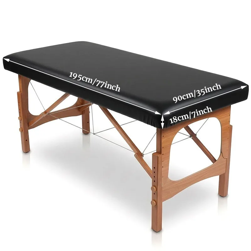 PU Leather Massage Table Cover Protector Stain Resistant Wipeable Replacement Sheet Cover For Beauty Salon Spa Massage Bed