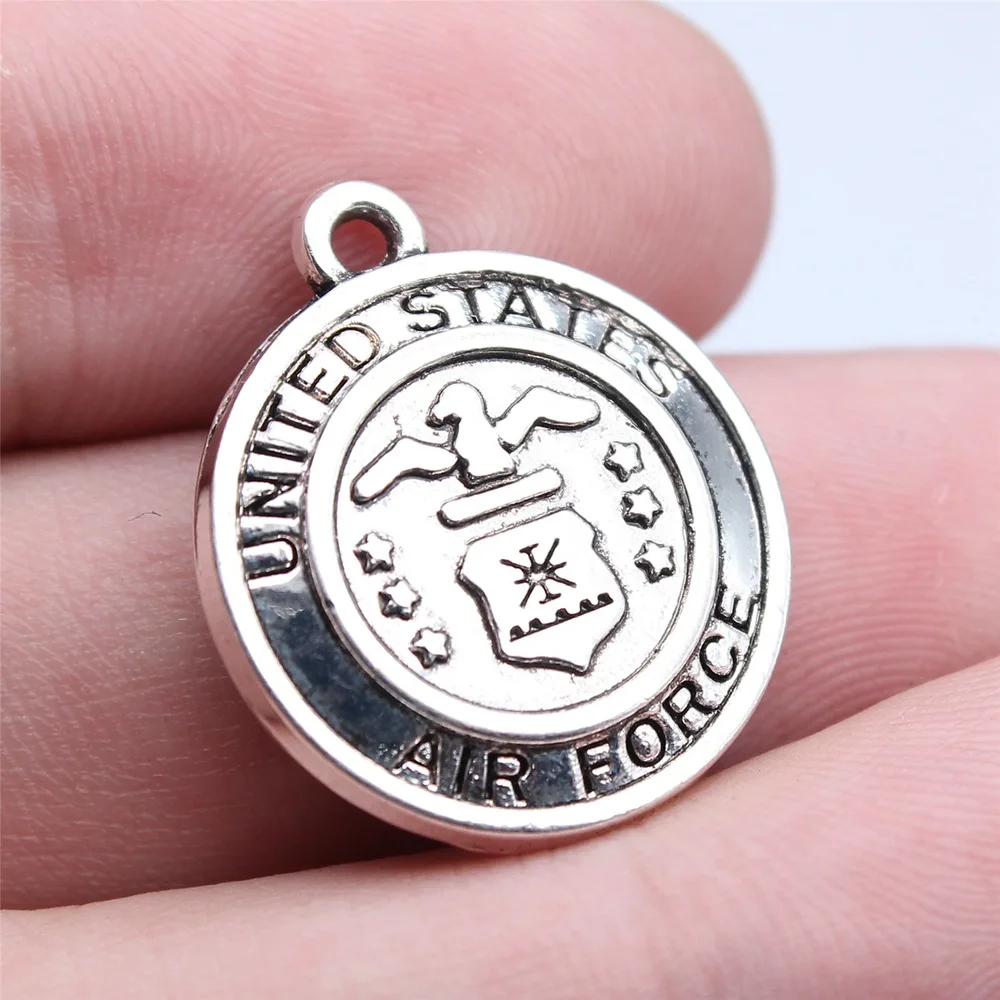 10pcs 20x23mm Antique Silver Color U.S. Army Police Identification Signage Pendants DIY Jewelry Making Accessories