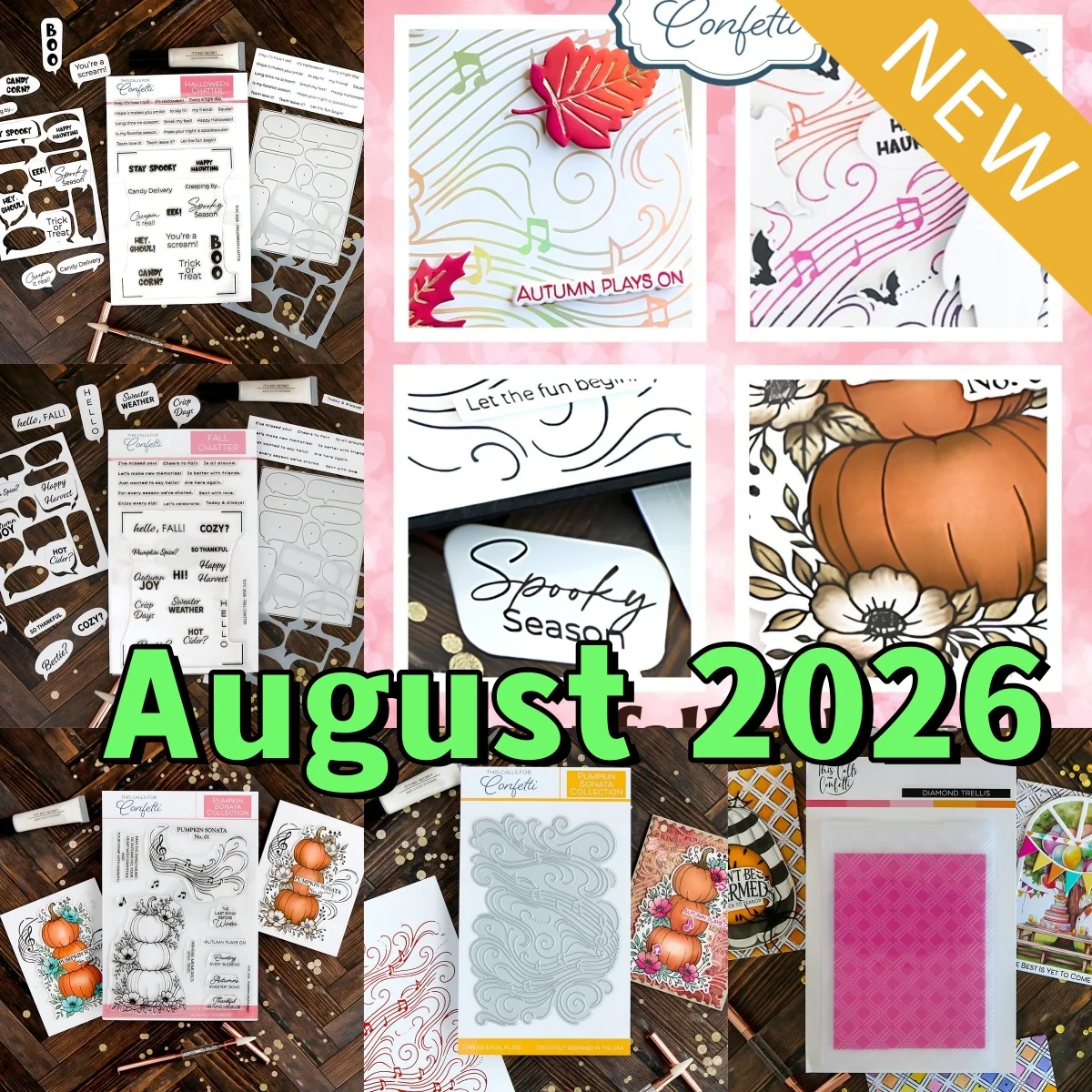 August 2026 Fall Halloween Pumpkin Chatter Stamps Metal Cutting Dies Stencil Hot Foil For DIY Scrapbook Diary Template Supplies