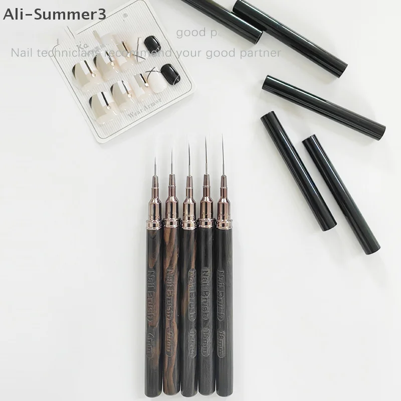 6/9/12/15/18mm Ebony Nail Art Liner Brushes Gel Nail Brush Gel Nail Polish Painting Brush Drawing Nail Art Design Brush Pen