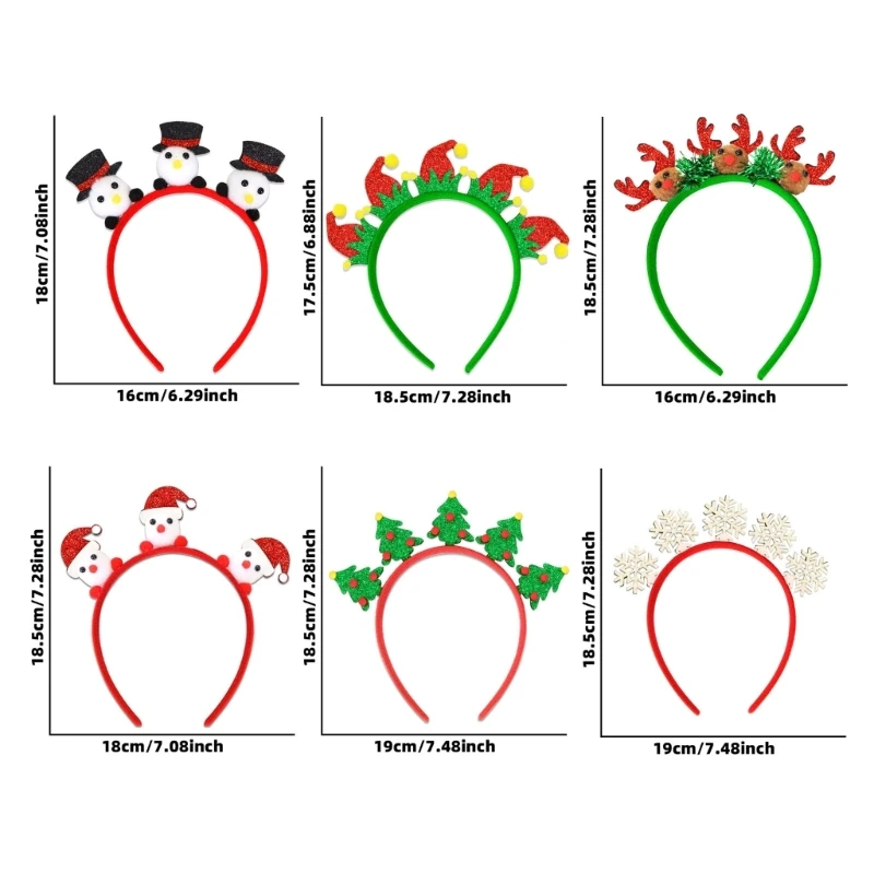 Christmas Theme Headband Festival Props 3D Santa/Snowman Hairhoop Seasonal Headwear Holiday Celebration Props Dropshipping