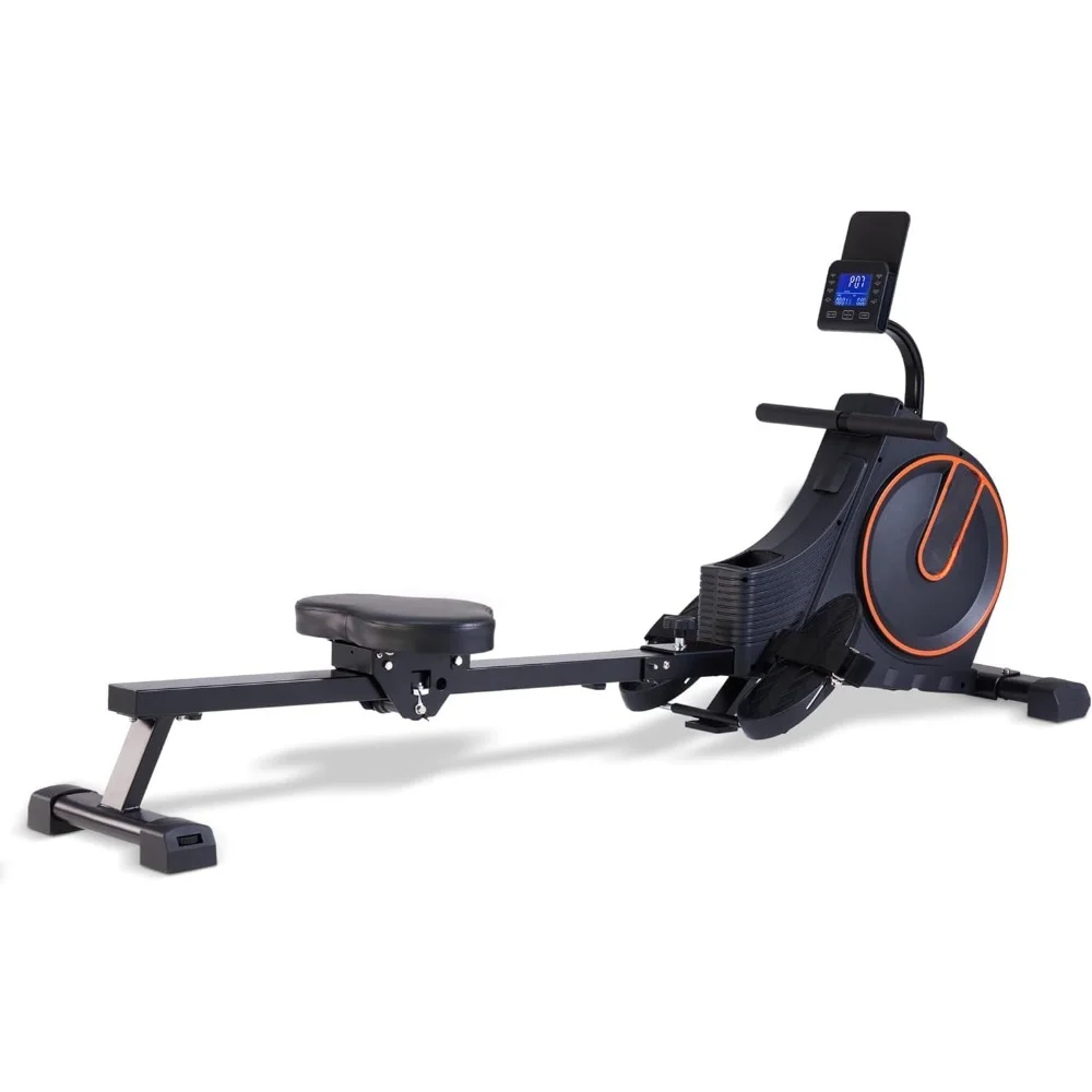 

Rowing Machine with Optional LCD/Backlight/Electronic Monitor,16/32 Levels Magnetic Adjustable Resistance,350 lb Weight Capacity