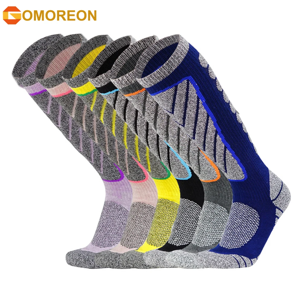 1Pair Ski Socks Skiing Socks OTC Women Men Thermal Knee High Warm Winter Snow Skating Snowboarding Socks