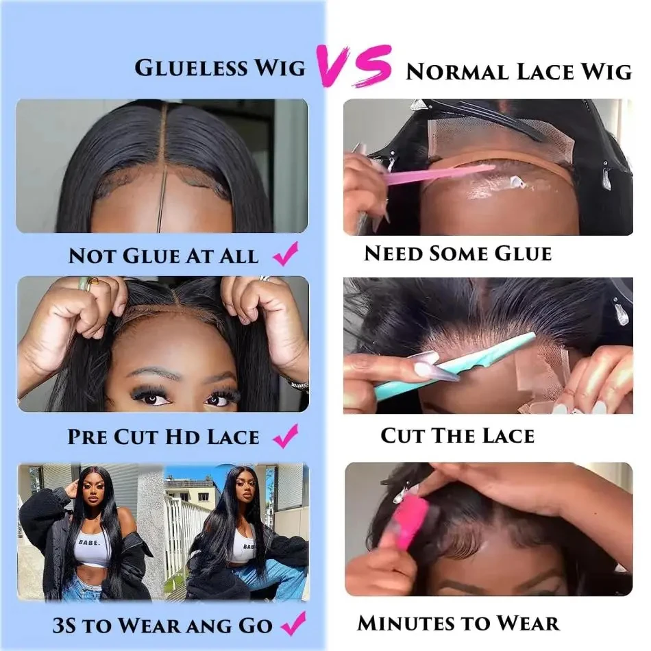 Rechte Lijmloze Pruik 13x6 Hd Kant Pruik 32 Inch Kant Voorpruik Zwart Menselijk Haar Pruik Voor vrouwen 4X4 5X5 Natuurlijk Haar Sluiting Pruik