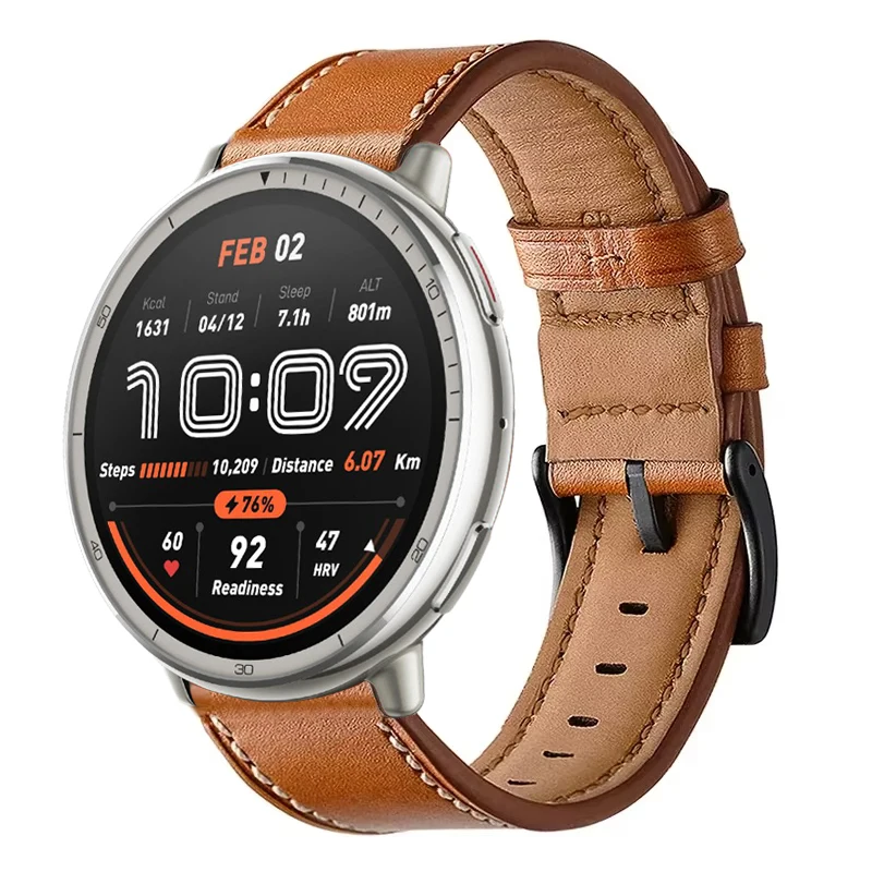 حزام من الجلد لـ Amazfit Active 2 20 مللي متر 22 مللي متر حزام الساعة الذكية لـ Amazfit Bip 6 5 3Pro/GTR 4 3 2/GTS 4 3 2/ستراتوس 2 3/التوازن 2