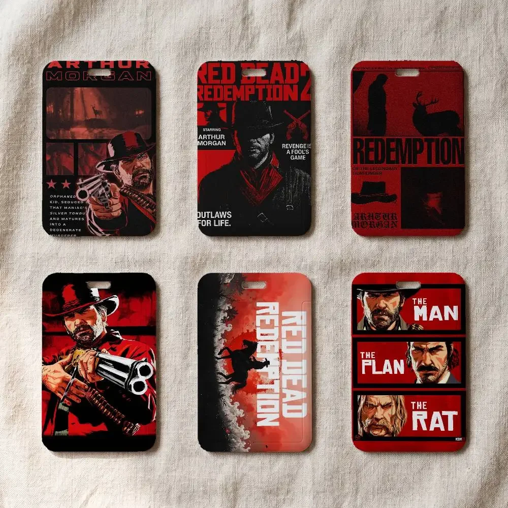 Game G-Red Dead-s Redemption 2 Portable Office Staff Badge Card Cover Lanyard Card Case