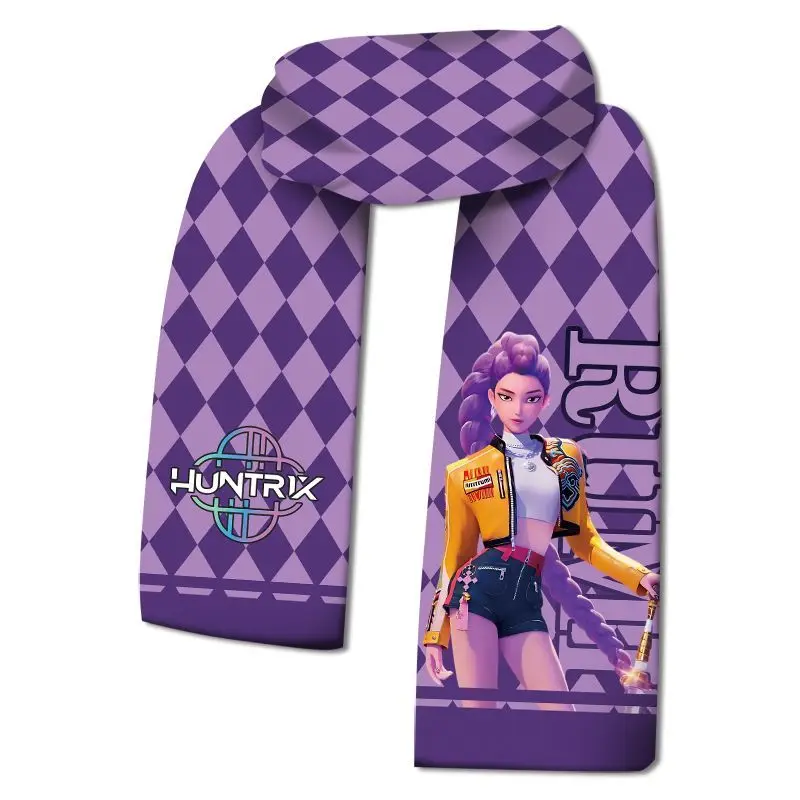 Nouveau KPop Demon Hunters Mira Rumi Zoey Anime bidimensionnel garçons et filles créatif chaud écharpe pour temps froid cadeau de vacances