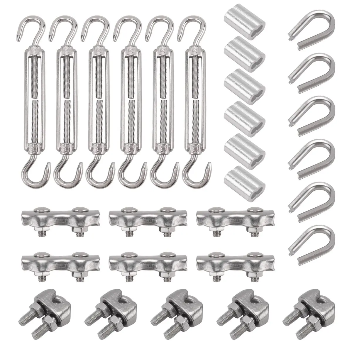 ABNH 30 turnbuckle M5 wire tensioner set with turnbuckle wire rope clamp thimbles clamp for tightening