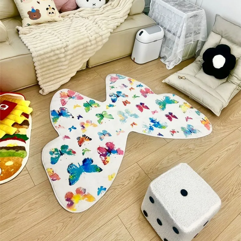 Colorful Butterfly Living Room Carpet Bedroom Advanced Small Fresh IG Soft Mats Cloakroom Leisure Area Plush Rug Ковер Tapis 러그