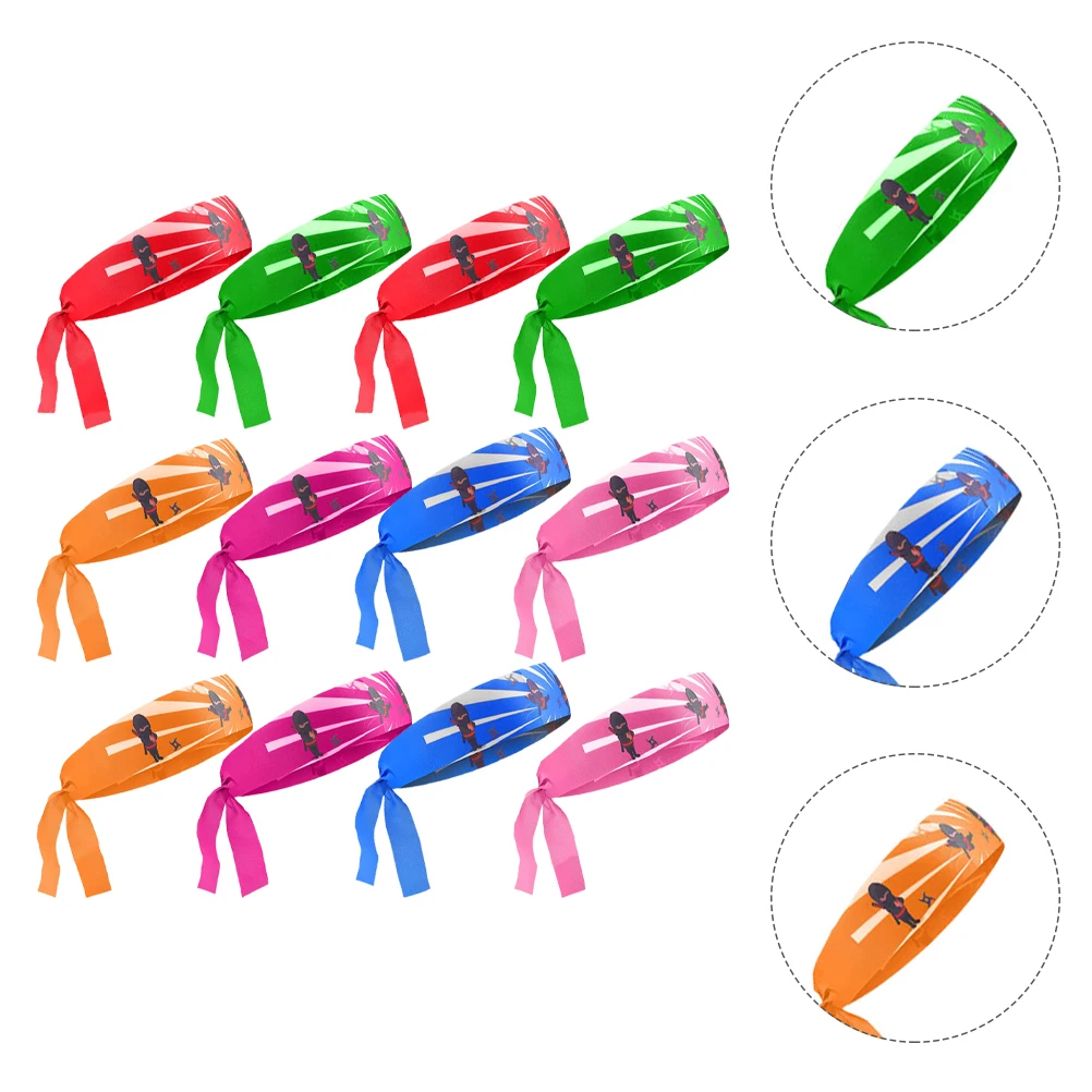 12 قطعة من عصابات رأس النينجا قابلة لإعادة الاستخدام وقابلة للتنفس للتدريب على الألعاب الرياضية مقاس واسع #3