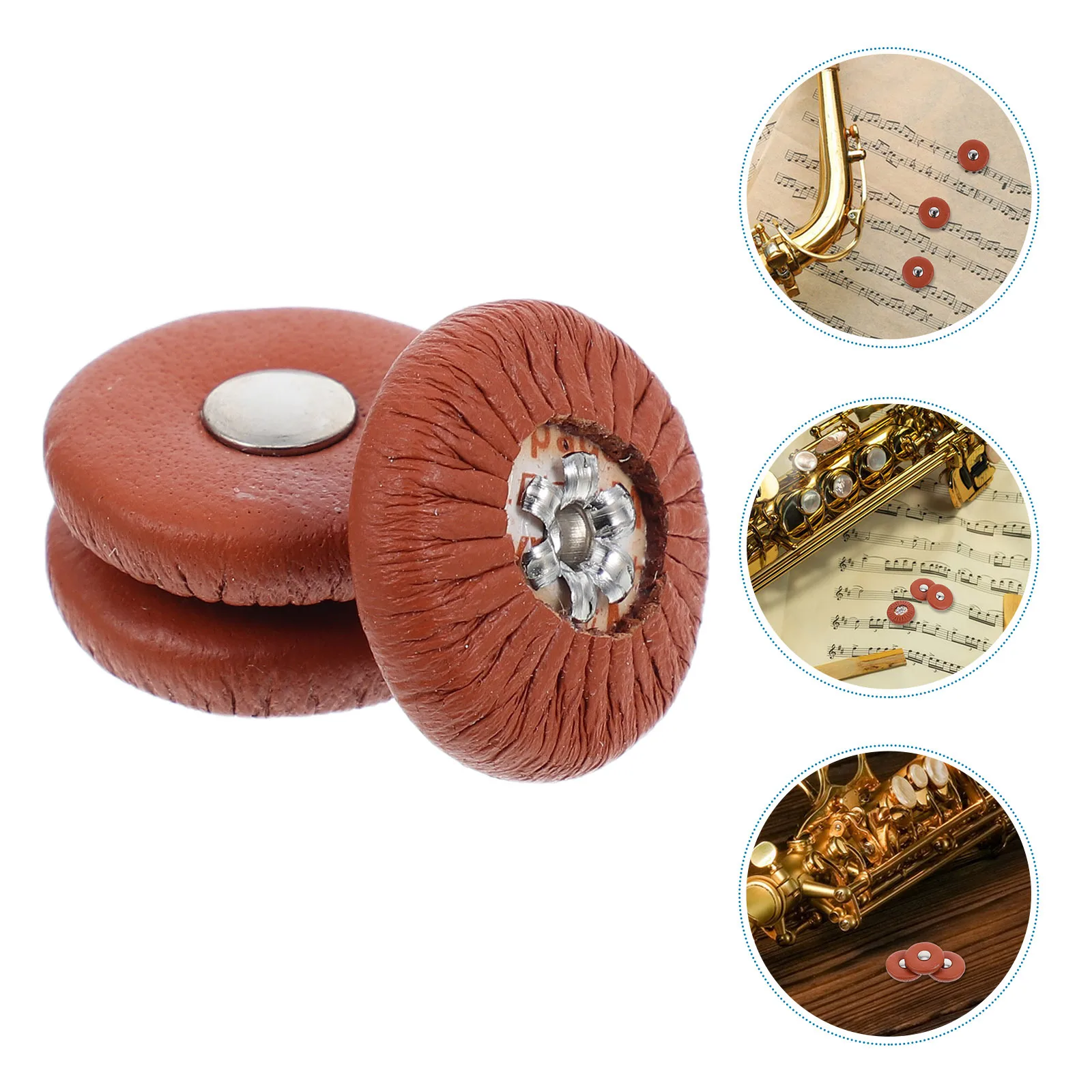 

3Pcs Saxophone Key Pads Replacement Repair Parts Brown 18mm for Alto Saxophone Instrument Accessories Instrument Pads