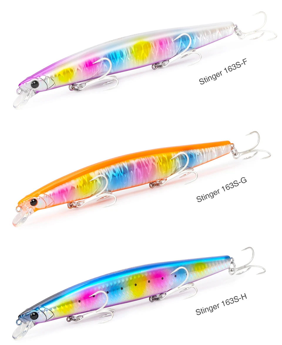 TSURINOYA 163S Ultra Long Casting Sinking Minnow Sea Fishing Lure STINGER 163mm 34.2g Seabass Tuna Saltwater Large Hard Baits