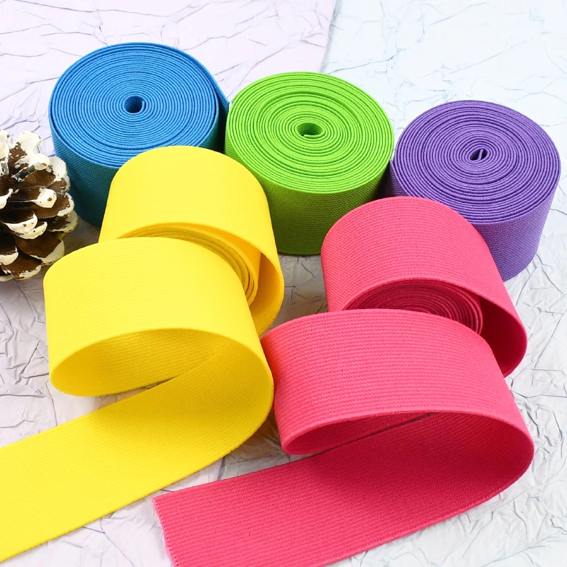 

20-50mm 1.2mm Thick 10M Nylon Rubber Band Belt Sling Elastic Bands Garment Decoration Stretch Ribbon Tape DIY Sewing Accessories