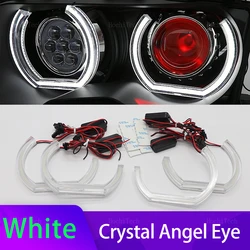 M Style Horseshoe Acrylic White Ring Angel Eyes SMD LED Headlight Rings For BMW E38 E39 E60 E53 E46 E90 E91 E92 E93 E71 E81