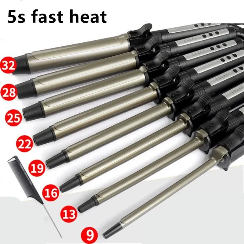 9mm 19mm 25mm 32mm LED Temperature Display Ceramic Hair Curler Curling Iron Roller Curls Wand Waver Professional Styling Tool 2#
