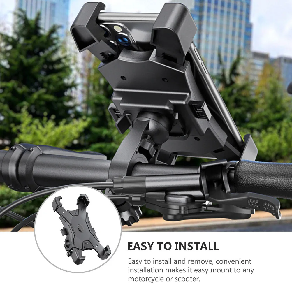 

Universal Electric Vehicle Phone Holder Mount Clamp Durable Bike Telephone Stand With Tension Knob Slipproof Silicone Protection