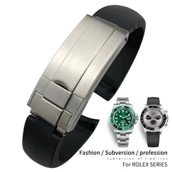 18mm 20mm 19mm 22mm 21mm Rubber Silicone Quality Watchbands for Rolex Daytona Explorer GMT Submariner Watch Strap Folding Buckle