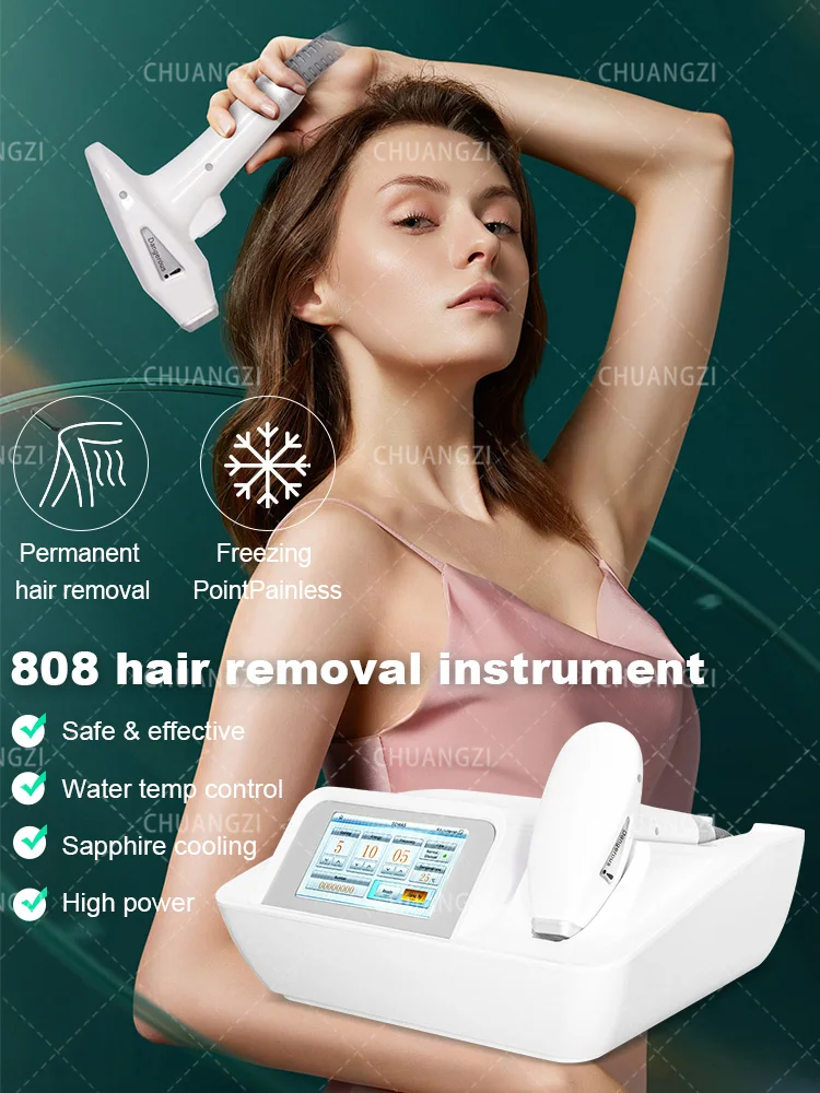 Newest 808nm Diode Freezing Point Painless Hair Removal Machine 755 808 1064nm 3 Wavelength Women Body Face Depilation