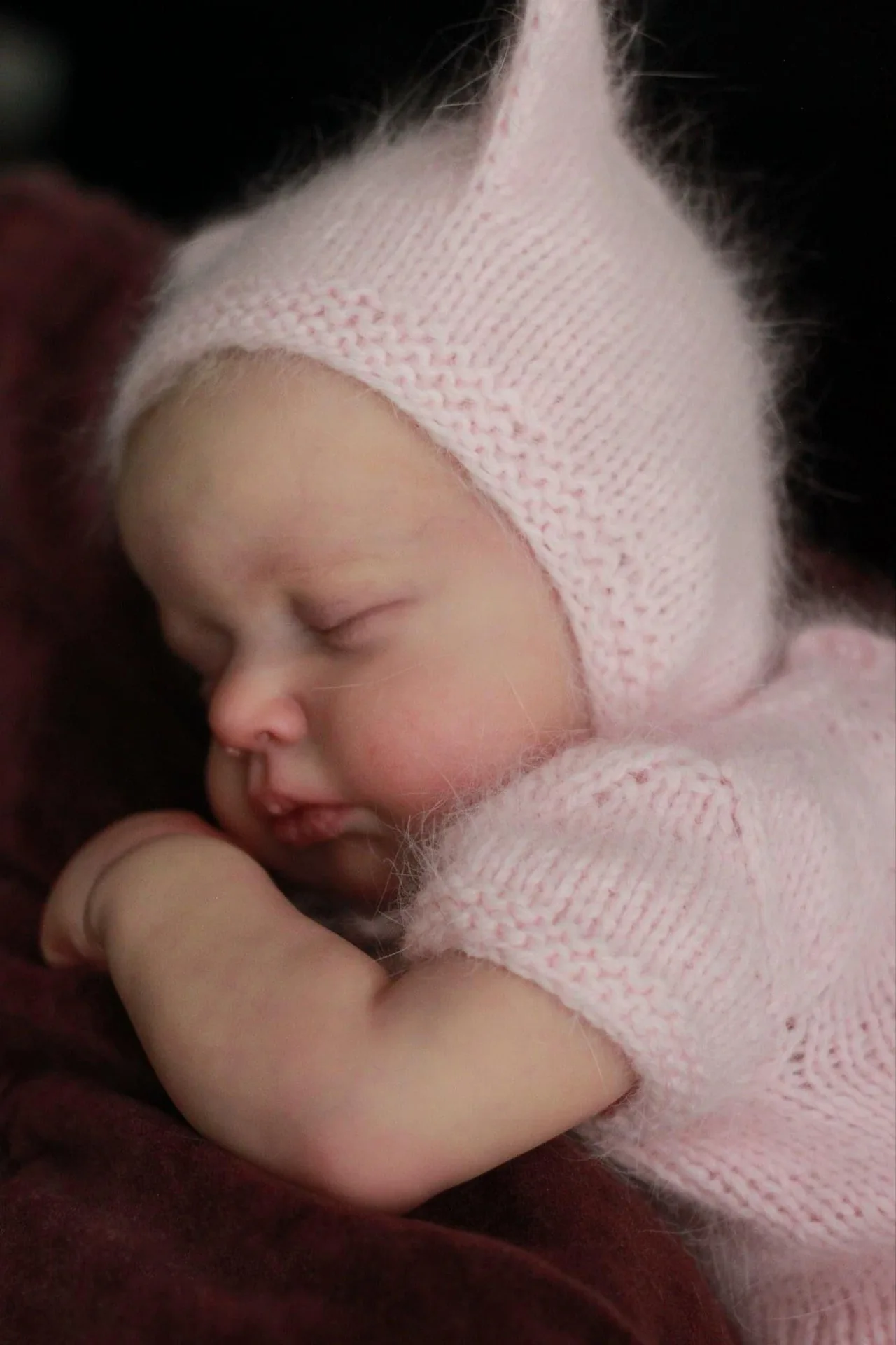 49cm Reborn Baby Doll Girl Cute Sleeping 3d Skin Visible Vein Hand-Drawing Hair Already Finished Painted Bebe Reborn Doll Toy