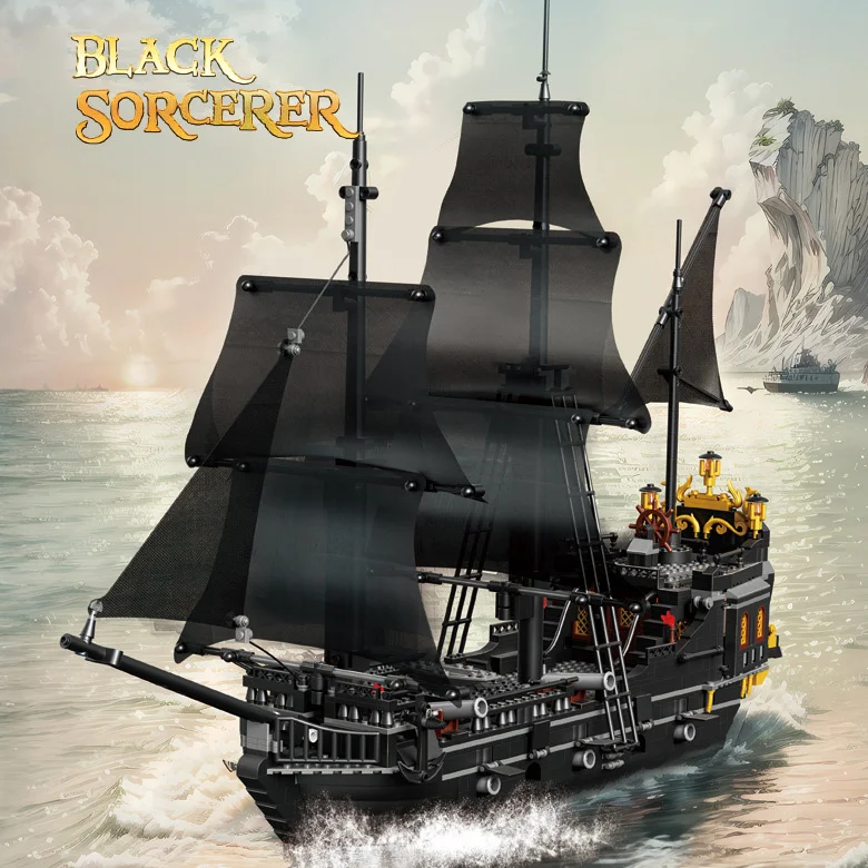 

DIY 1424pcs Bricks Blcoks Pirates Ship Children's Puzzle Building Block Toys for Boys Kids Chrismas Gifts Home Decor Collection