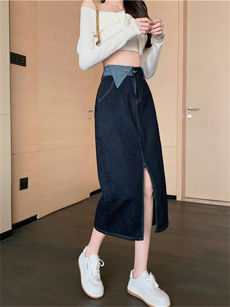 

2022 A Line Japanese Harajuku Autumn Winter Women Skirt High Waist Solid Female Korean Streetwear Elegant Long Skirts