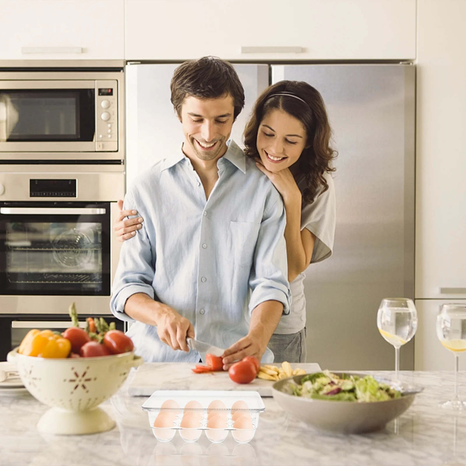 

1Pcs Refrigerator Egg Organizer Compact Transparent Storage Box with Lid Airtight Stackable Space Saving Egg Holder for Fridge