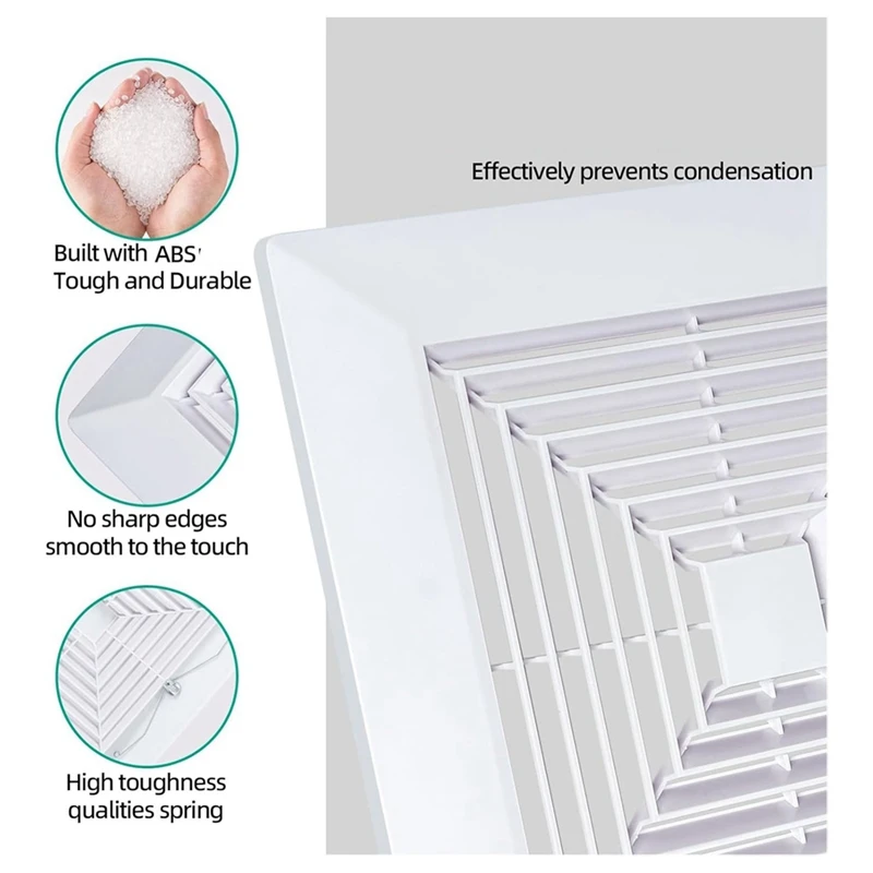 Bathroom Exhaust Fan Cover With Springs Replacement Parts For Square Ceiling Or Wall-Mount Exhaust Fan, Bathroom