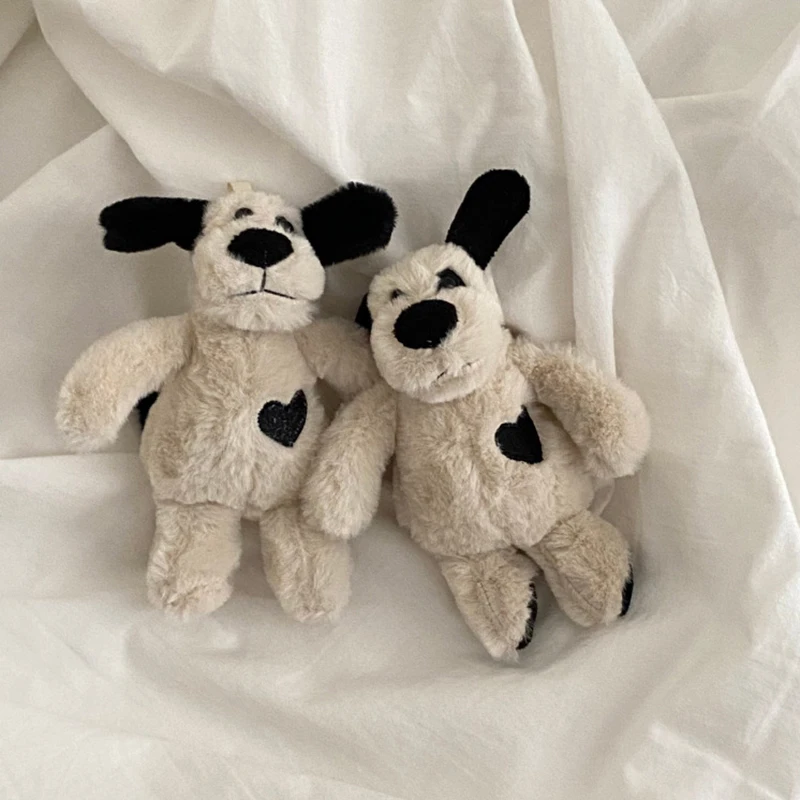 New Cute Plush Black Love Puppy Keychain Toy Stuffed Animal Puppy Doll Toys Backpack Bag Pendant Hanging Girl Gifts