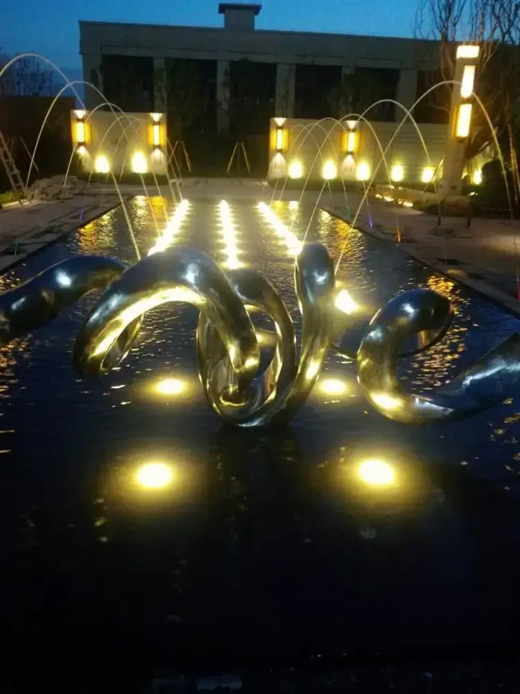 Fountain Round Round Led Lights Landscaping Diving Fountain